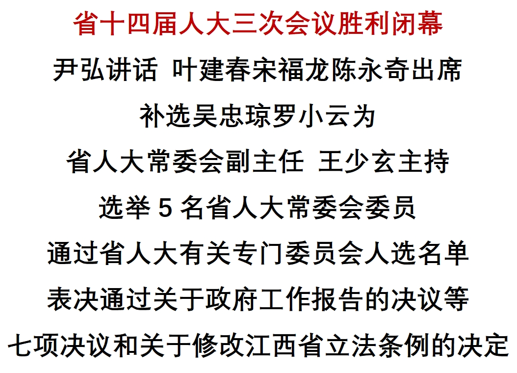 省十四届人大三次会议胜利闭幕